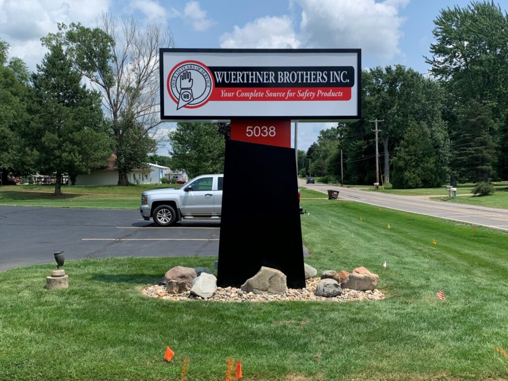 Wuerthner Brothers Inc, pylon sign in Jackson, MI