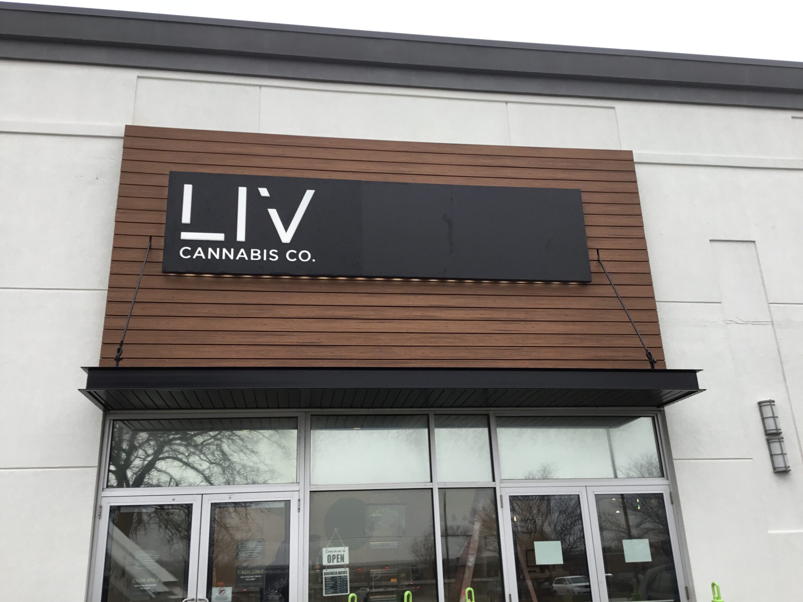 Liv Cannabis Co. wall sign in Grand Rapids, MI