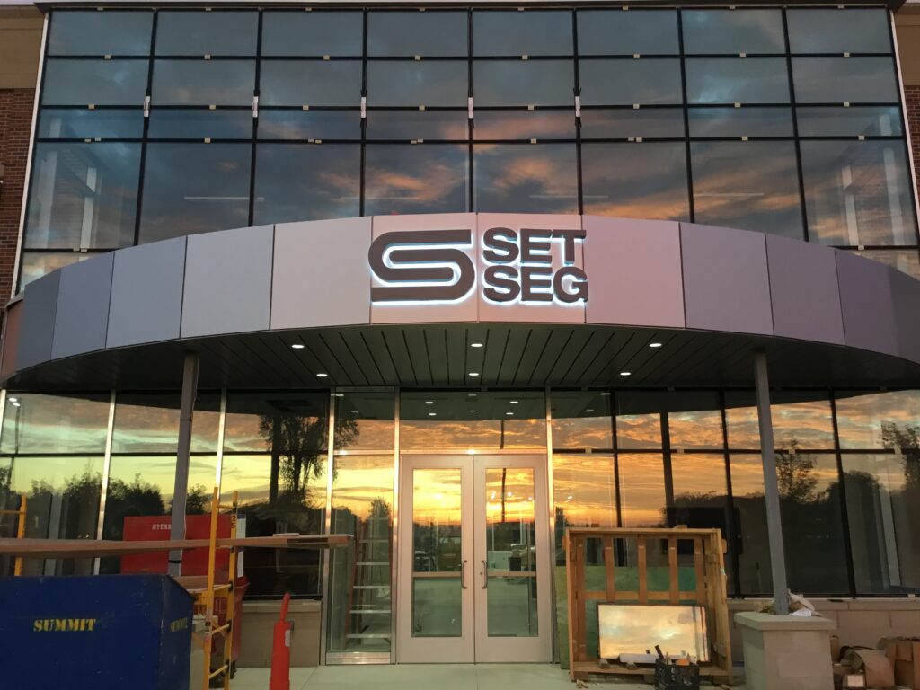 SET SEG Headquarters wall letters in East Lansing, MI