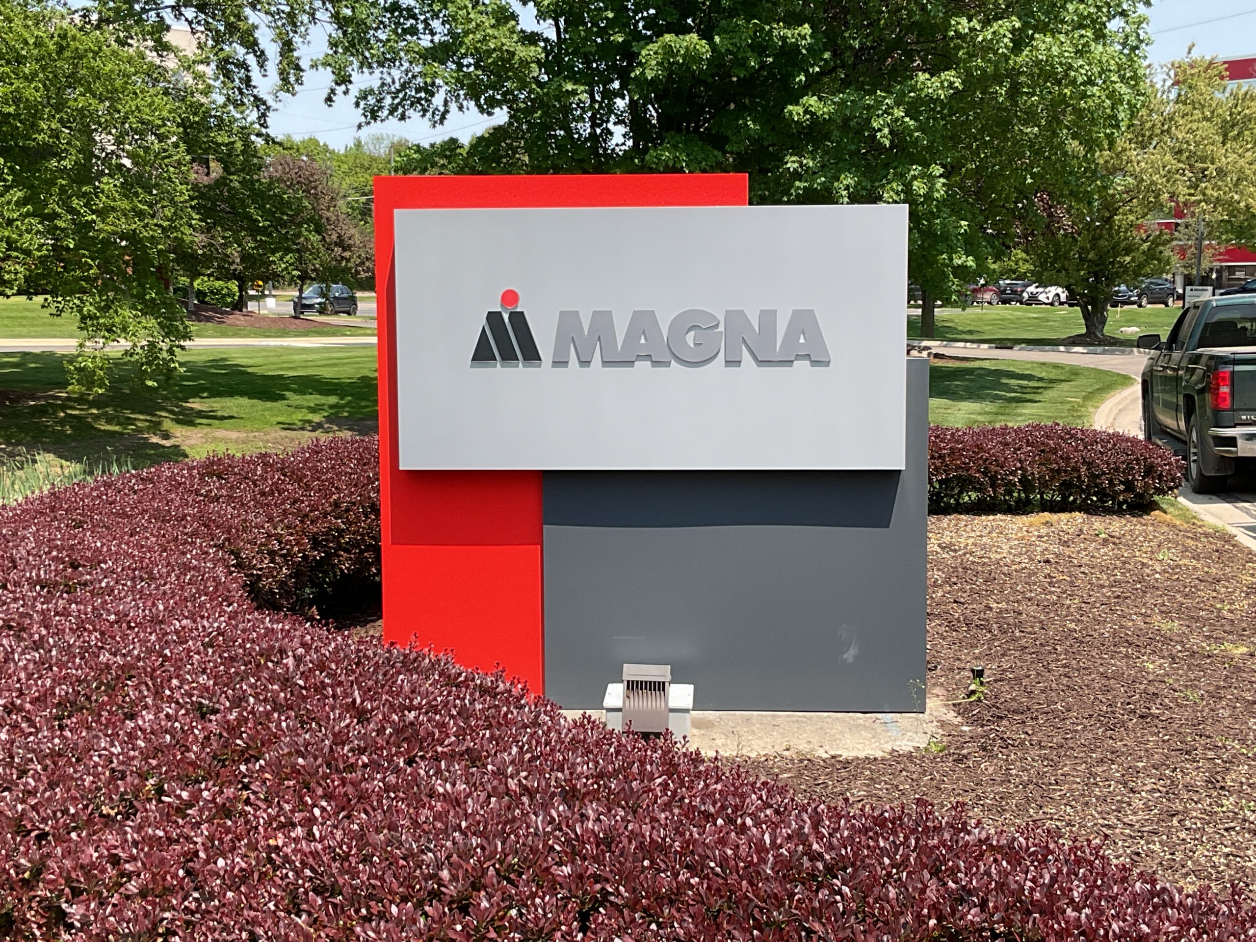 Magna monument sign in Novi, MI